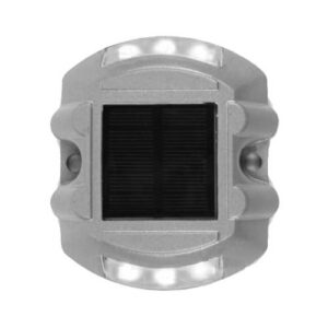 Ceļa atstarotājs ar saules baterijām (balts), robains 108x97mm, h=25mm [W]