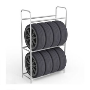 Riepu statīvs 2 stāvos (12 riepām), cinkots (1070x1810mm) [KRO]
