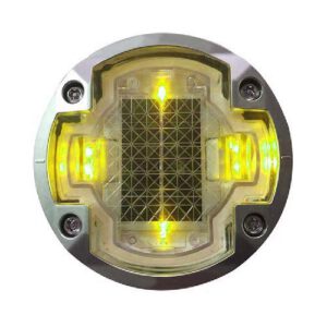 Ceļa atstarotājs ar saules baterijām (dzeltens), apaļš, d=123mm, h=45mm [W]