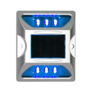 Ceļa atstarotājs ar saules baterijām (zils), kvadrātveida 122x104mm, h=23mm [W]