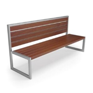 Tērauda soliņš ar atzveltni, 1860mm (cinkots/krāsots RAL tonī)