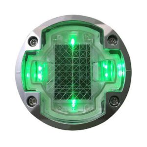 Ceļa atstarotājs ar saules baterijām (zaļš), apaļš, d=123mm, h=45mm [W]