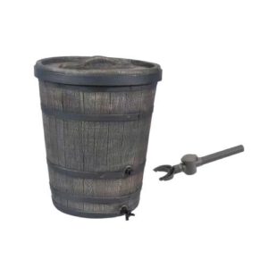 Plastmasas tvertne (muca) lietus ūdens uzkrāšanai RAIN (plastmasas krānu, ūdens novirzītāju un vāku), 130l [EF]