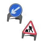 Pagaidu ceļa zīmes uz statīva