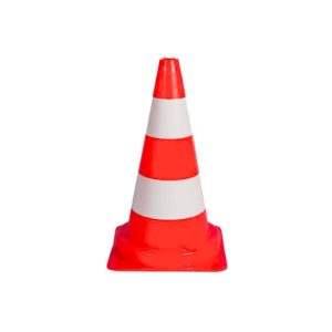 Konuss h=50cm, mīksta PVC, divas baltas atstarojošo lodīšu joslas
