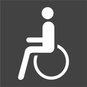 Termoplastikāta simbols (karsējams) "Invalīdu stāvvieta", 1000x700mm, balts (RAL 9016)