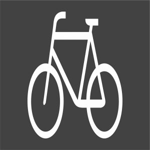 Termoplastikāta simbols (karsējams) "Velosipēdu ceļš", 1300x1000mm, balts (RAL 9016)
