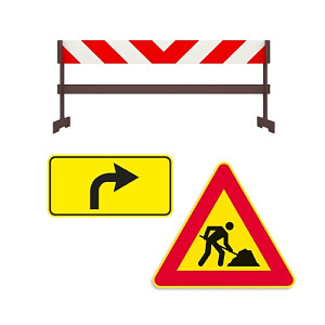 Finiera ceļa zīmes un barjeras