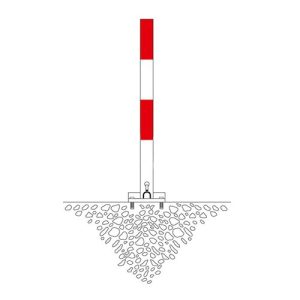 Stāvvietu barjera - "SESAM B stabiņš" - sarkanbalta, slēdzama ar trijstūrveida atslēgu