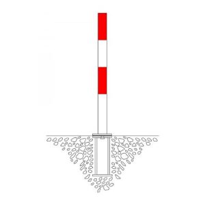 Stāvvietu barjera - "PARAT B stabiņš" - sarkanbalta, ar trijstūrveida atslēgu