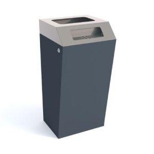 Metāla atkritumu tvertne ar pelnu trauku (cinkota un krāsota RAL), 40l [KRO]