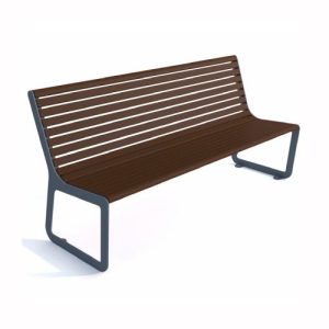 Tērauda soliņš ar atzveltni, 1830mm (cinkots/krāsots RAL tonī)