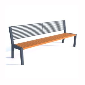 Tērauda soliņš ar atzveltni, 1900mm (cinkots/krāsots RAL tonī)