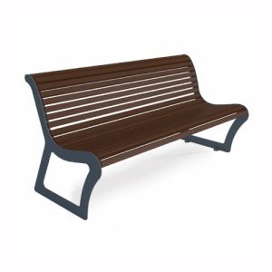 Tērauda soliņš ar atzveltni, 1800mm (cinkots/krāsots RAL tonī)