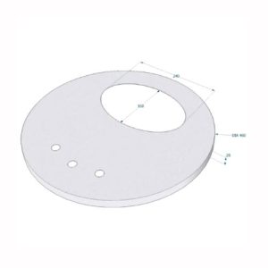 Nerūsējošā tērauda vāks ar atkritumu tvertnes atveri (d=460mm)