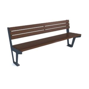 Tērauda soliņš ar atzveltni, 1800mm (cinkots/krāsots RAL tonī)