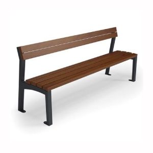 Tērauda soliņš ar atzveltni, 1800mm (cinkots/krāsots RAL tonī)