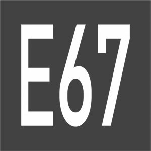 Termoplastikāta simbols (karsējams) "E67", balts