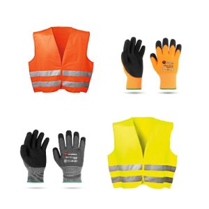 Darba cimdi un atstarojošās vestes