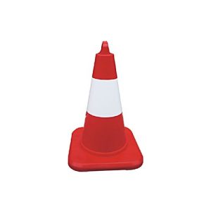 Konuss h=32cm, cieta plastmasa (PVC), viena balta josla (ar cilpu augšpusē)
