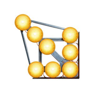 LED brīdinājuma panelis "Bulta", 8x220mm optikas, alumīnija rāmis (12/24V)