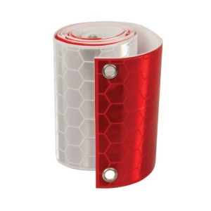 Atstarojoša lenta ar metāla kniežu caurumiem Fencebrite 3M (sarkanbalta), 3.5m [JS]